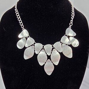 Dragon scale Silver Tone Necklace Fine Aluminum Statement Necklace